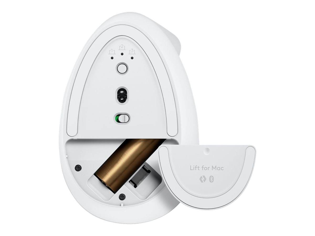 Logitech Lift for Mac Vertical Ergonomic Ergonomische Maus, Maus Kabellos Optisch Hellgrau 6 Tasten 4000 dpi Ergonomisch