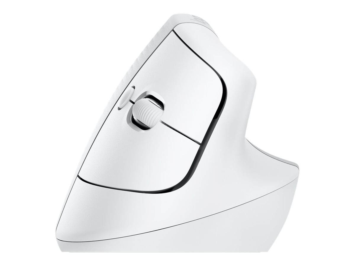 Logitech Lift for Mac Vertical Ergonomic Ergonomische Maus, Maus Kabellos Optisch Hellgrau 6 Tasten 4000 dpi Ergonomisch