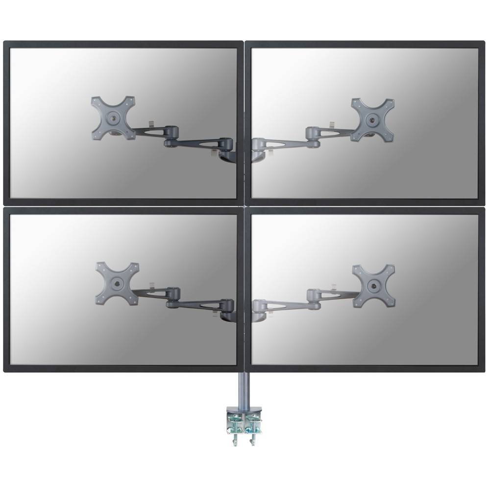 Neomounts FPMA-D935D4 4fach Monitor-Tischhalterung 25,4 cm (10") - 68,6 cm (27") Silber Neigbar, Schwenkbar, Rotierbar