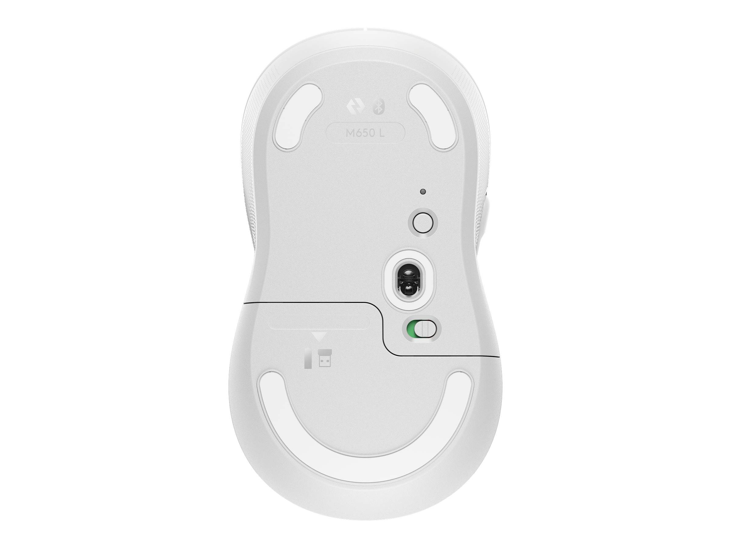Logitech Signature M650 L Maus Funk, Bluetooth® Rechtshänder Größe: L Optisch Weiß 5 Tasten 4000 dpi