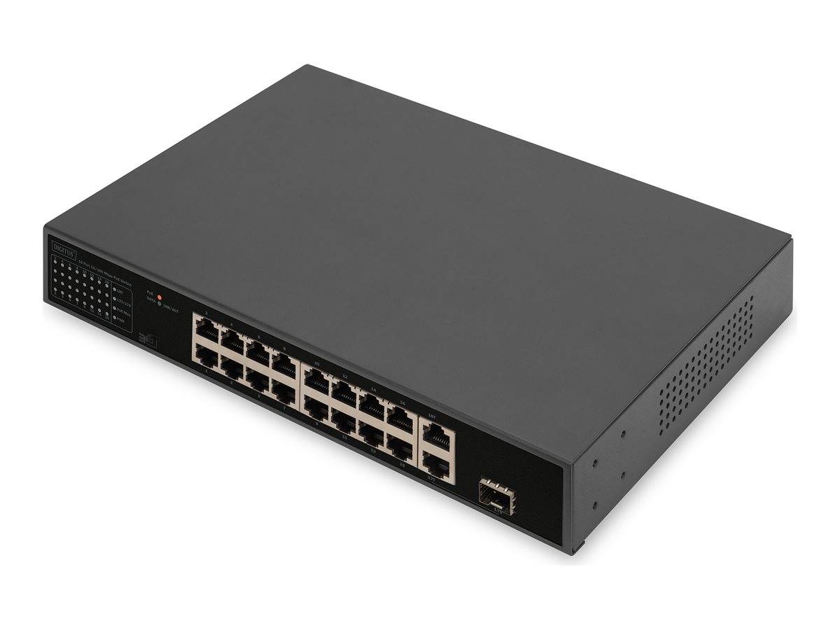 Digitus DN-95355 DN-95355 Netzwerk Switch 16 Port 10 / 100 MBit/s PoE-Funktion