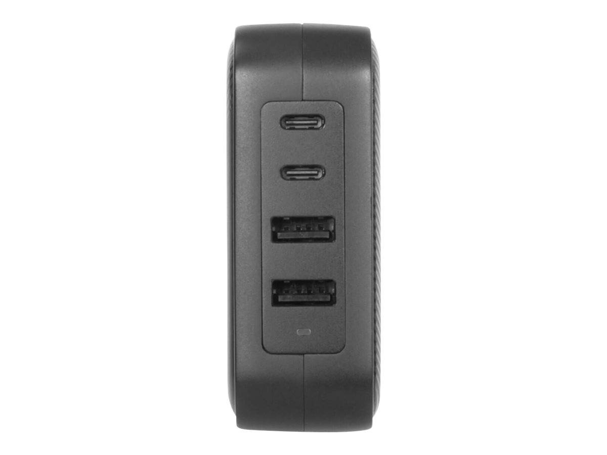 Targus - Netzteil - GaN - 100 Watt - PD - 4 Ausgabeanschlussstellen (2 x USB-C, 2 x 9-polige USB Typ A)