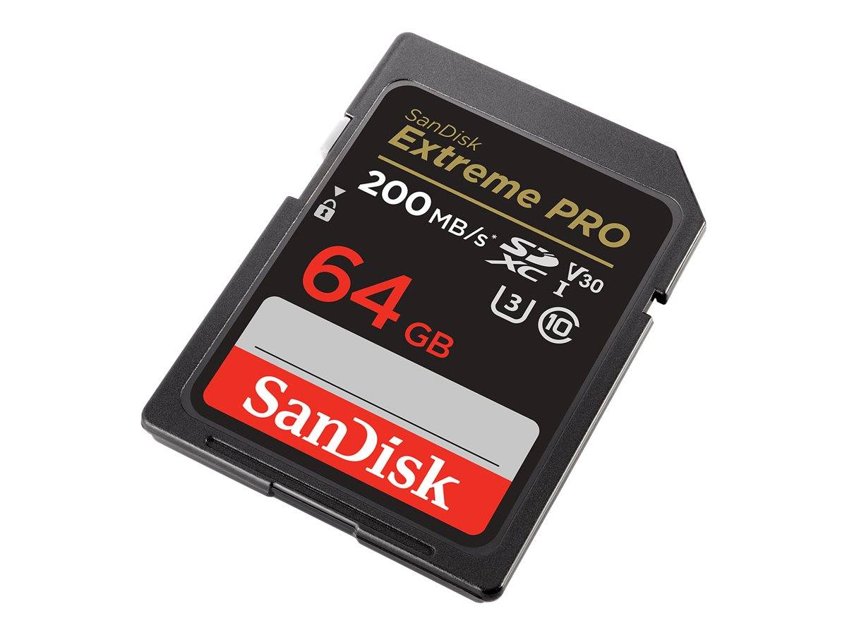 SanDisk Extreme PRO SDXC-Karte 64GB Class 10 UHS-I stoßsicher, Wasserdicht