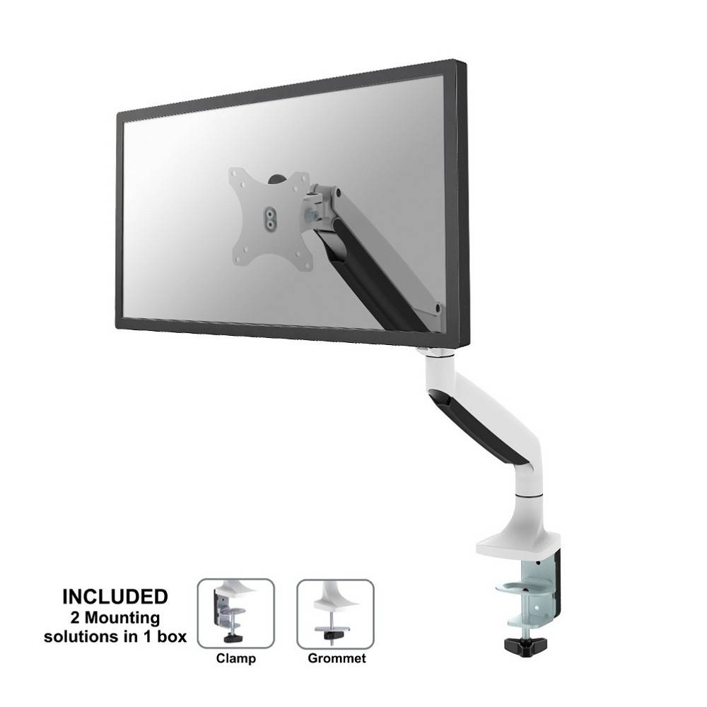 Neomounts NM-D750WHITE 1fach Monitor-Tischhalterung 25,4 cm (10") - 81,3 cm (32") Neigbar, Schwenkbar Weiß