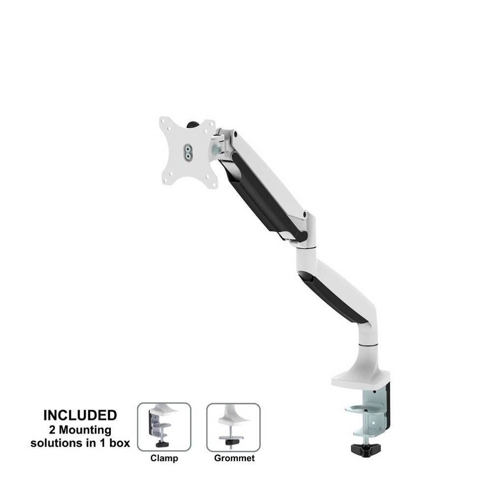Neomounts NM-D750WHITE 1fach Monitor-Tischhalterung 25,4 cm (10") - 81,3 cm (32") Neigbar, Schwenkbar Weiß