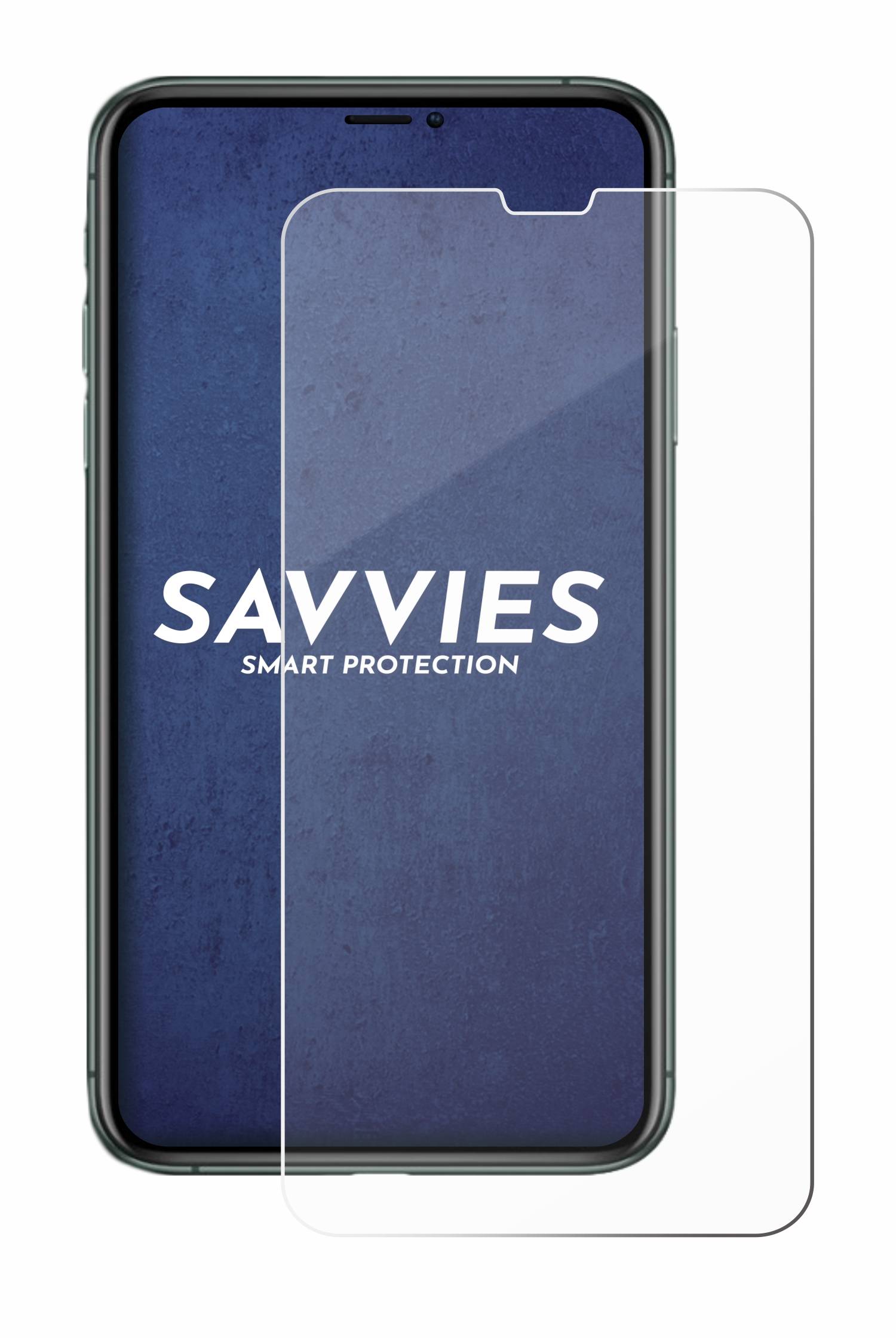 Savvies Schutzglas für Apple iPhone 11 Pro Max Echtglas 9H-Härte klar