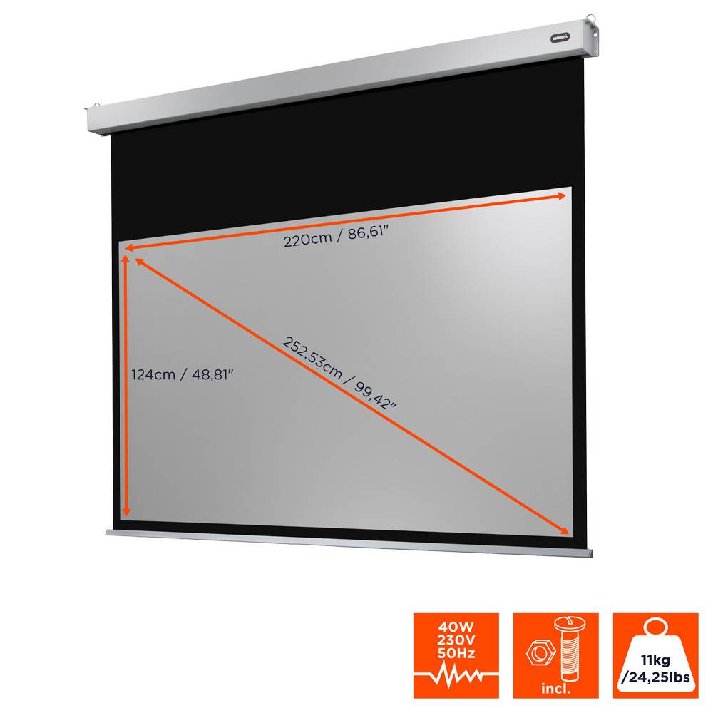 Celexon Motor Professional Plus 1090772 Motorleinwand 220 x 124 cm Bildformat: 16:9, 21:9