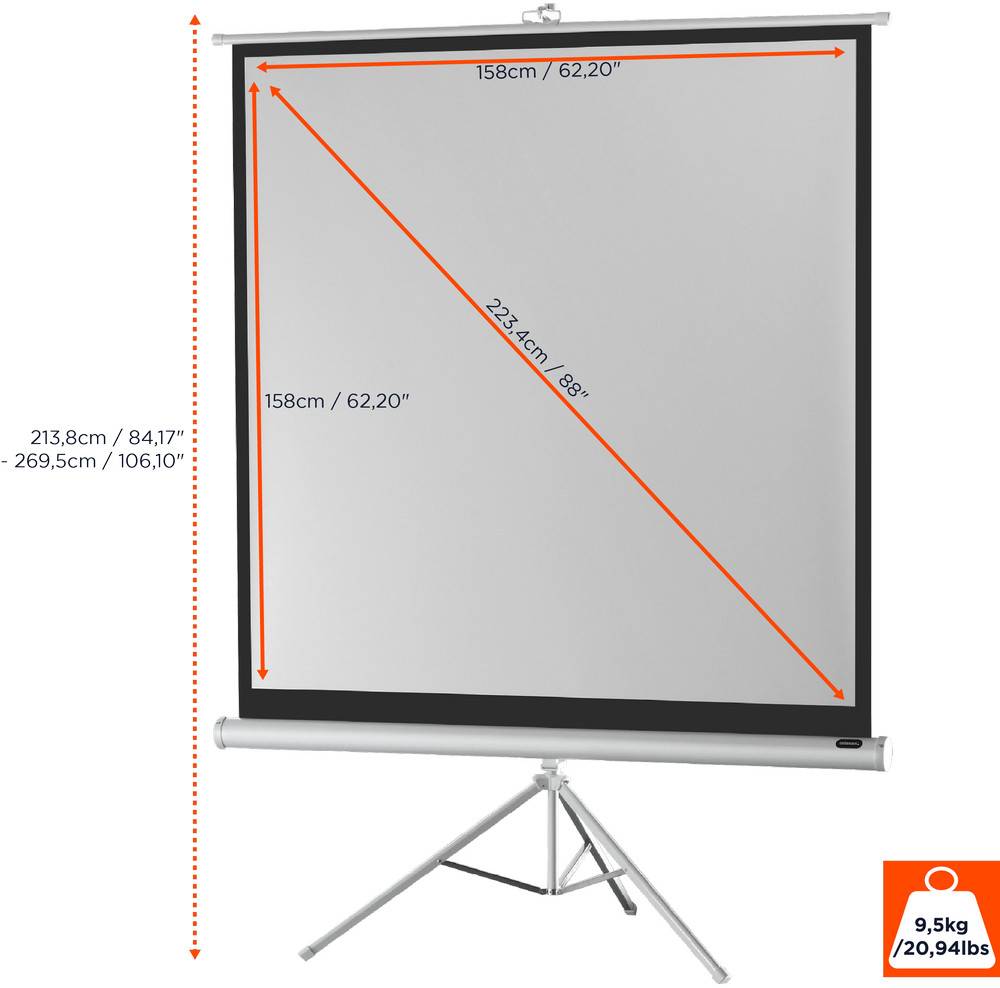 Celexon Stativ Economy 1090265 Stativleinwand 158 x 158 cm Bildformat: 1:1