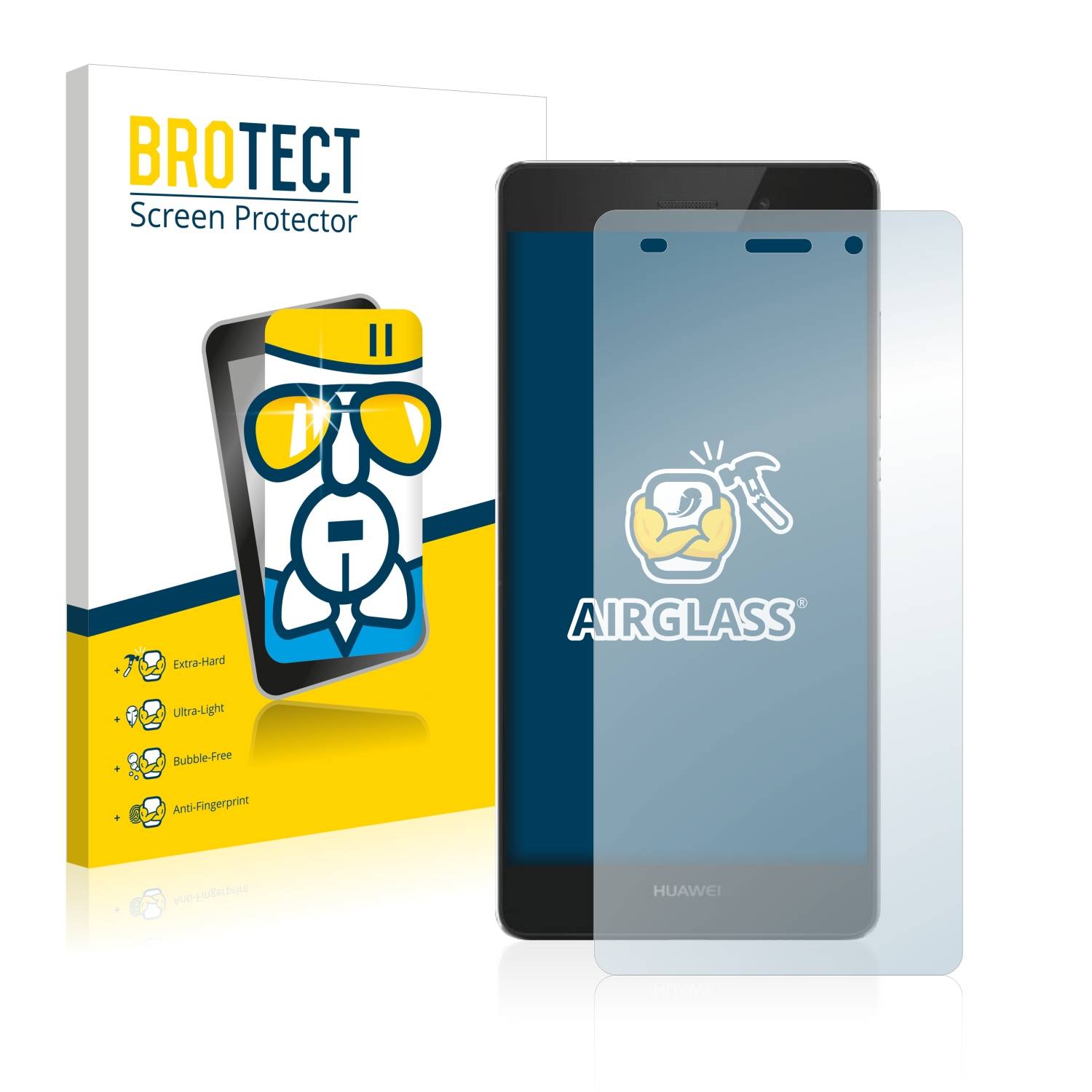 BROTECT AirGlass Flexible Schutz Glas Folie für Huawei P8 Lite 2015/2016 Klar Transparent