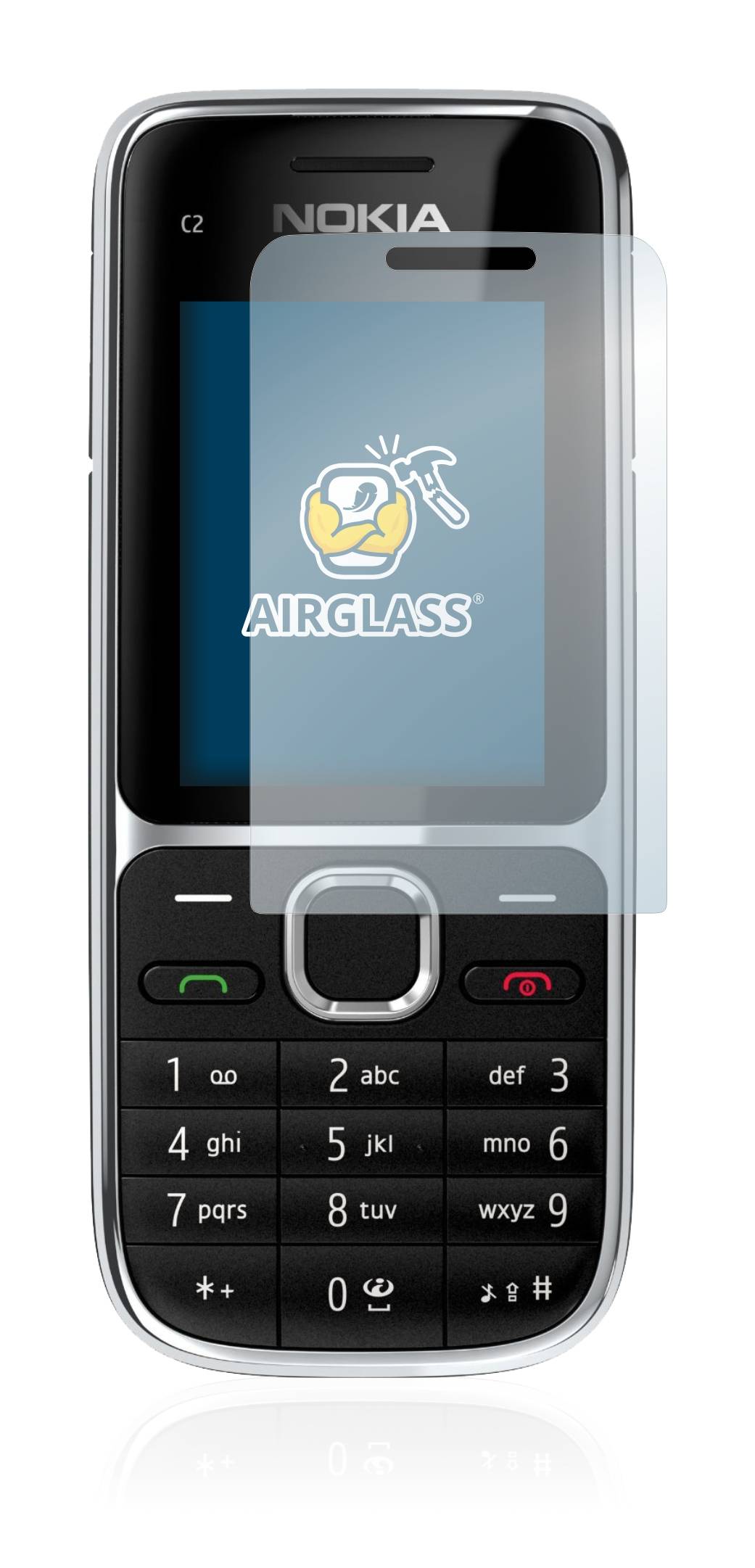BROTECT AirGlass Flexible Schutz Glas Folie für Nokia C2-01 Klar Transparent