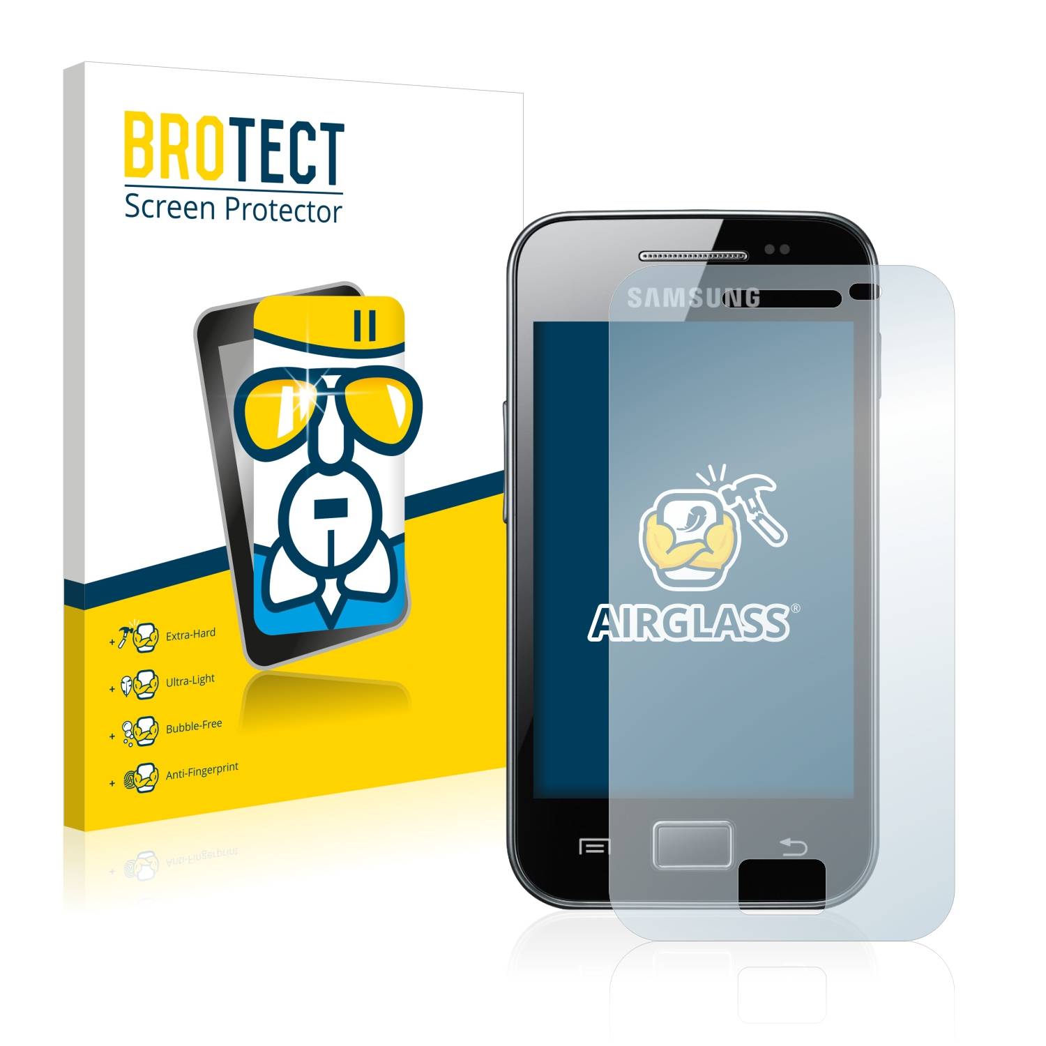 BROTECT AirGlass Flexible Schutz Glas Folie für Samsung Galaxy Ace S5830 Klar Transparent