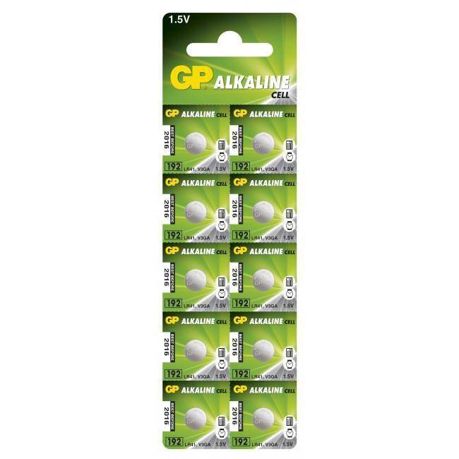 Gold Peak Industries Knopfzelle LR41 10 St. Alkali-Mangan GP192ASTD533C10 - Batterie