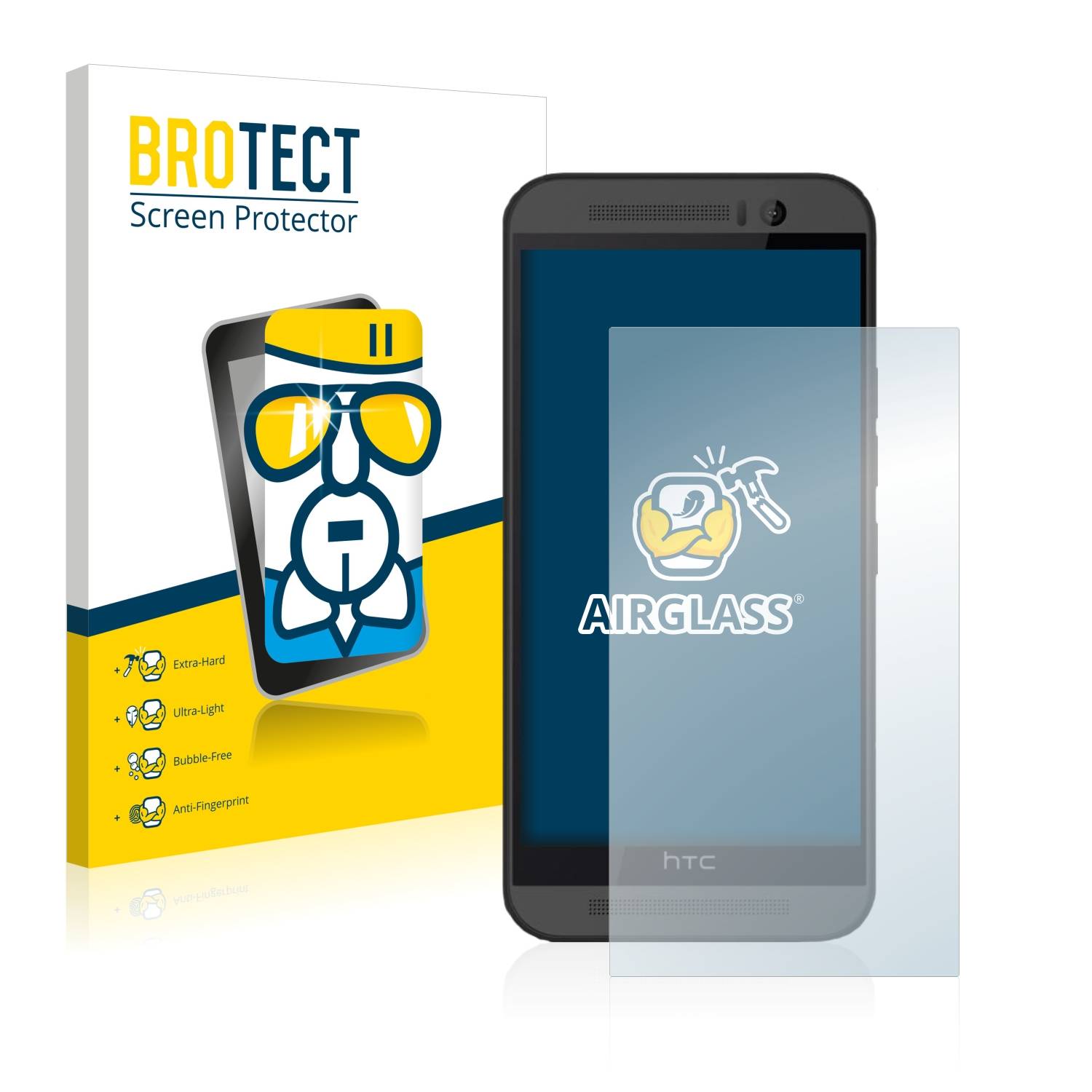 BROTECT AirGlass Flexible Schutz Glas Folie für HTC One M9 Klar Transparent