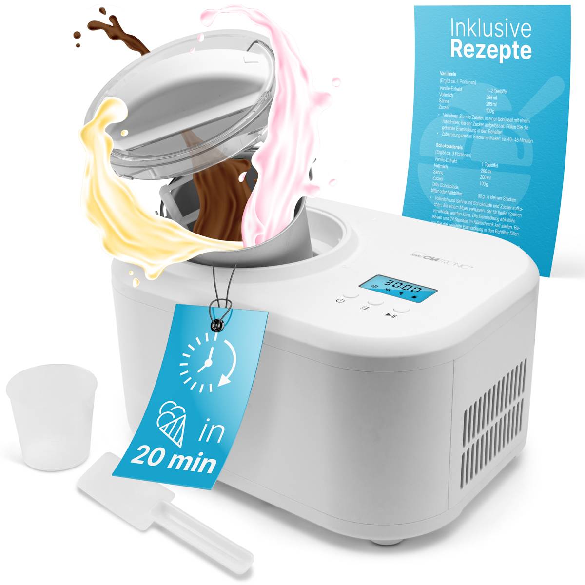 Clatronic ICM 3799 Kompressor-Eismaschine 1L