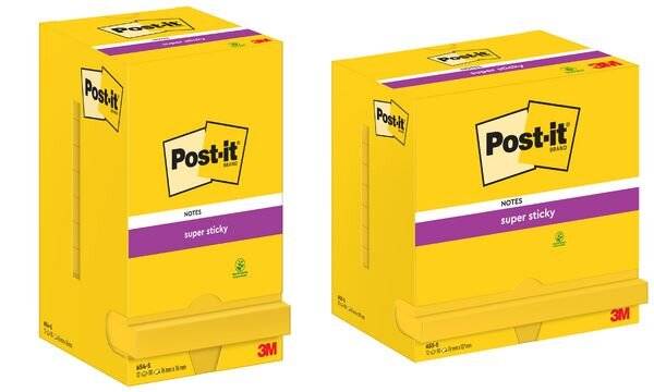 Post-it Haftnotizen super sticky notes, 127x76mm, ultra gelb