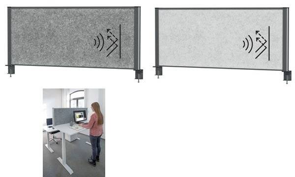 Tisch-Trennwand MAULconnecto 160x50cm Akustik d.gr/an