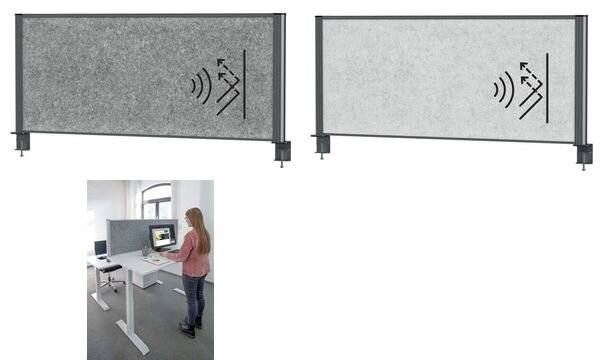 Tisch-Trennwand MAULconnecto 120x50cm Akustik d.gr/an
