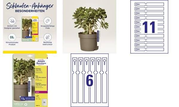 AVERY Zweckform Anhänger-Schlaufe, Folie, 160 x 17 mm, weiß