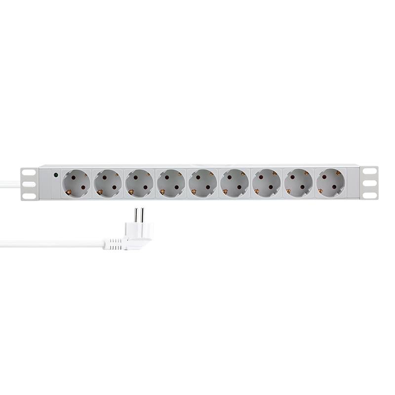 LogiLink 19" Steckdosenleiste, 9-fach, ohne Schalter, grau (11117825)