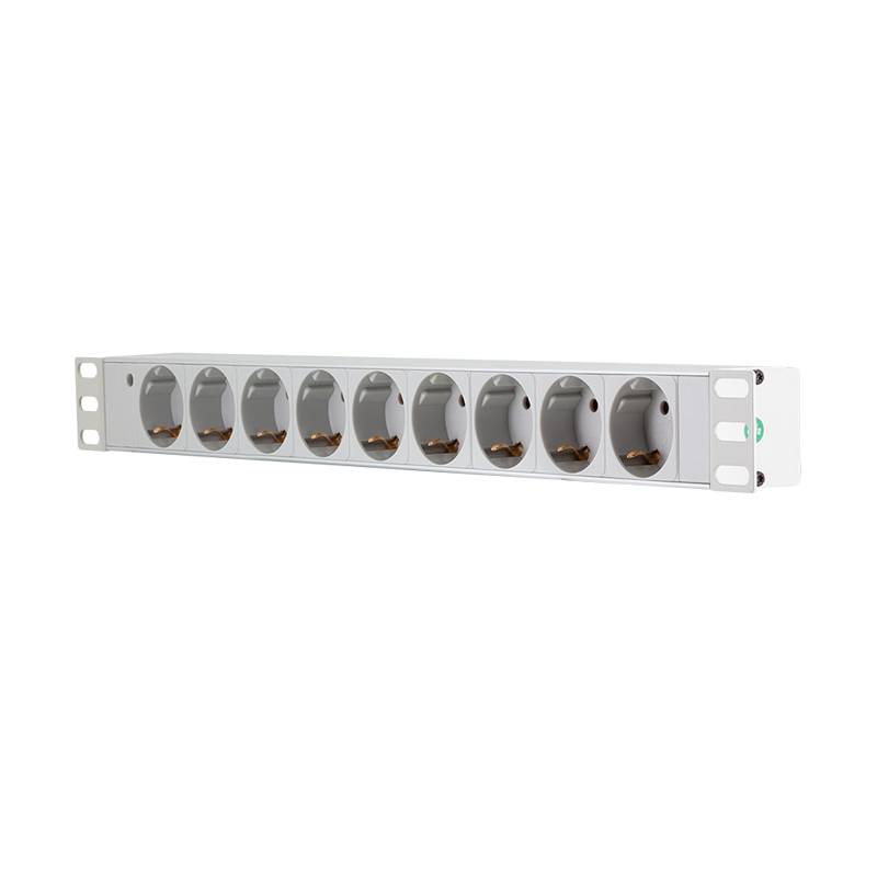 LogiLink 19" Steckdosenleiste, 9-fach, ohne Schalter, grau (11117825)