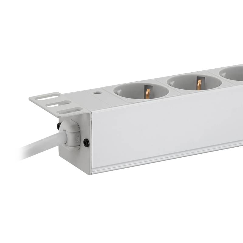 LogiLink 19" Steckdosenleiste, 9-fach, ohne Schalter, grau (11117825)