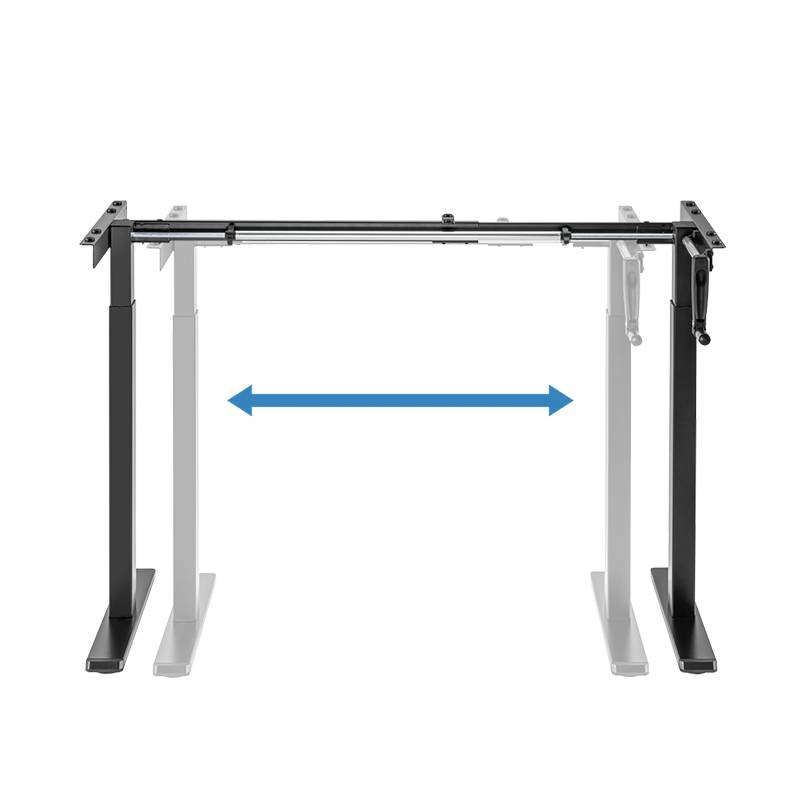 Sit-stand desk frame, manual, compact, foldable handle, black Home & Living Büro-Ausstattung