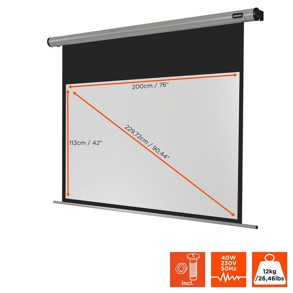 Celexon Motor HomeCinema 1090119 Motorleinwand 194 x 109 cm Bildformat: 16:9