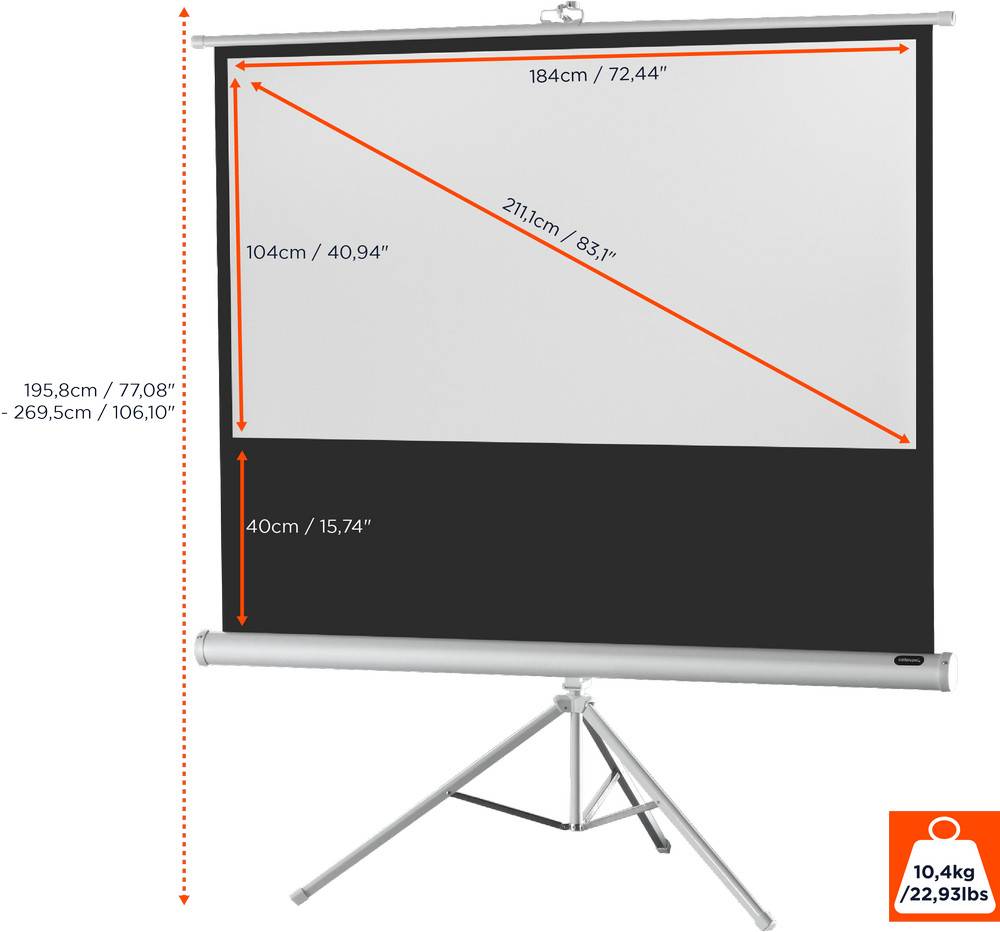Celexon Stativ Economy 1090270 Stativleinwand 184 x 104 cm Bildformat: 16:9