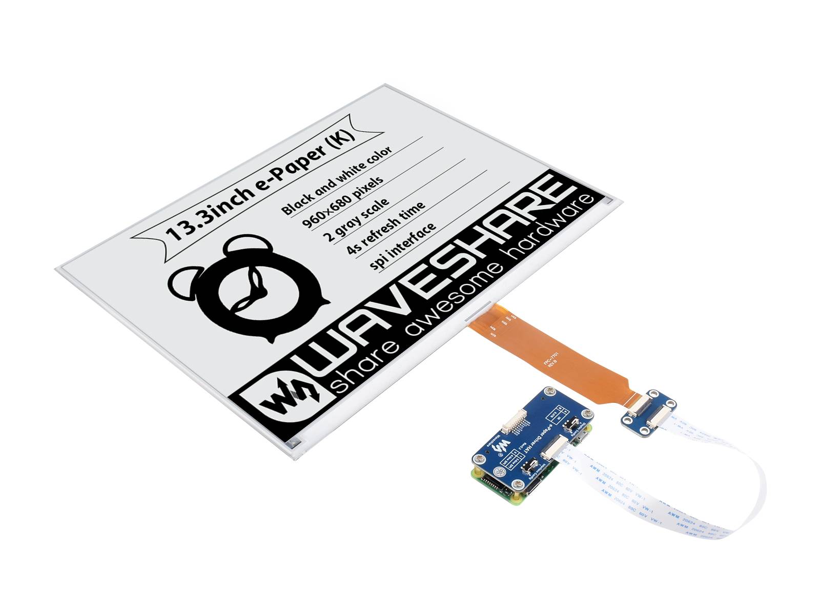 Waveshare 13.3inch e-Paper HAT (K), 1x -04060137087837