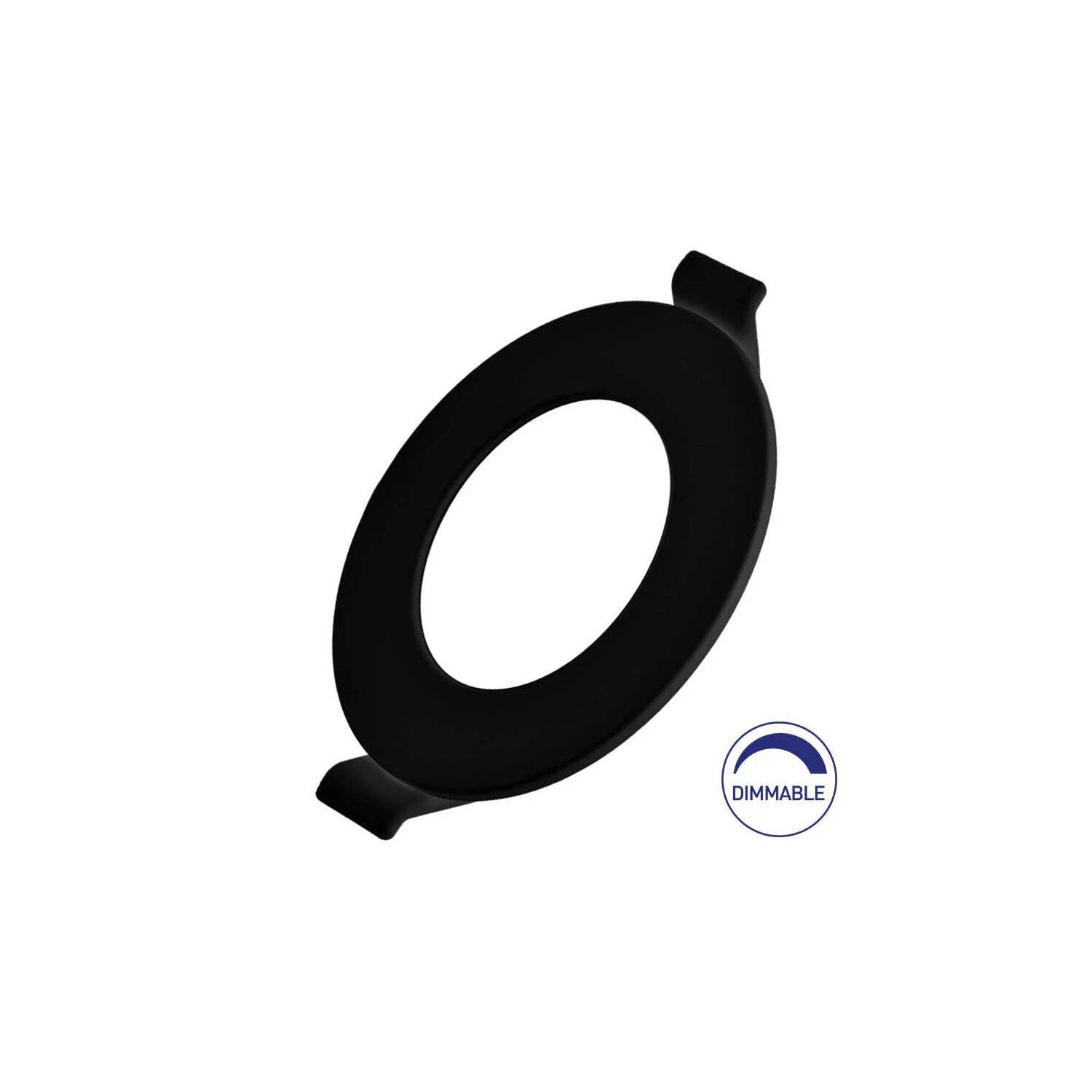 LED Panel Einbauleuchte rund 6 Watt | Dimmbar | Ø 11 cm | schwarz neutralweiß (4000 K)