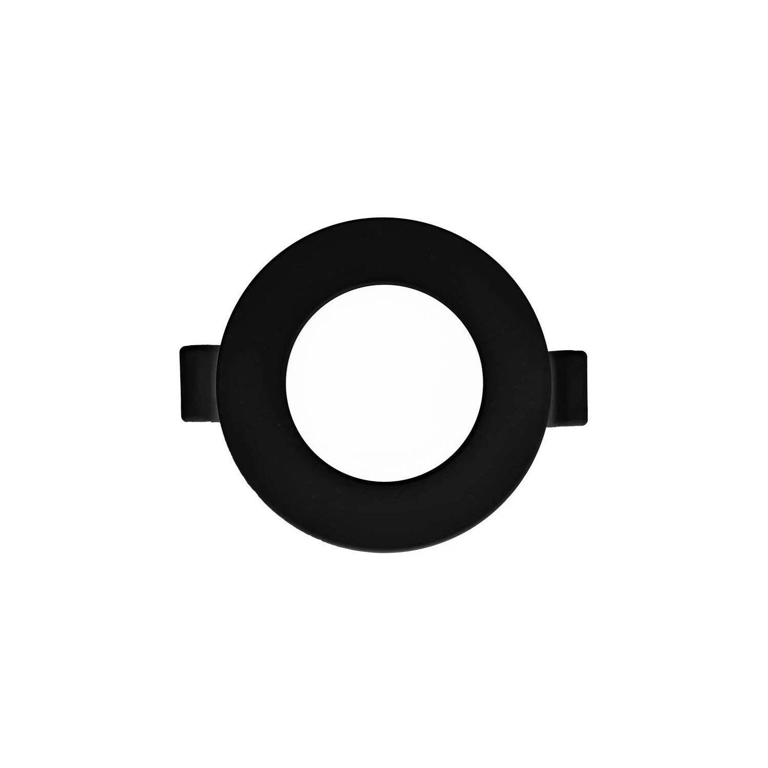 LED Panel Einbauleuchte rund 6 Watt | Dimmbar | Ø 11 cm | schwarz warmweiß (3000 K)