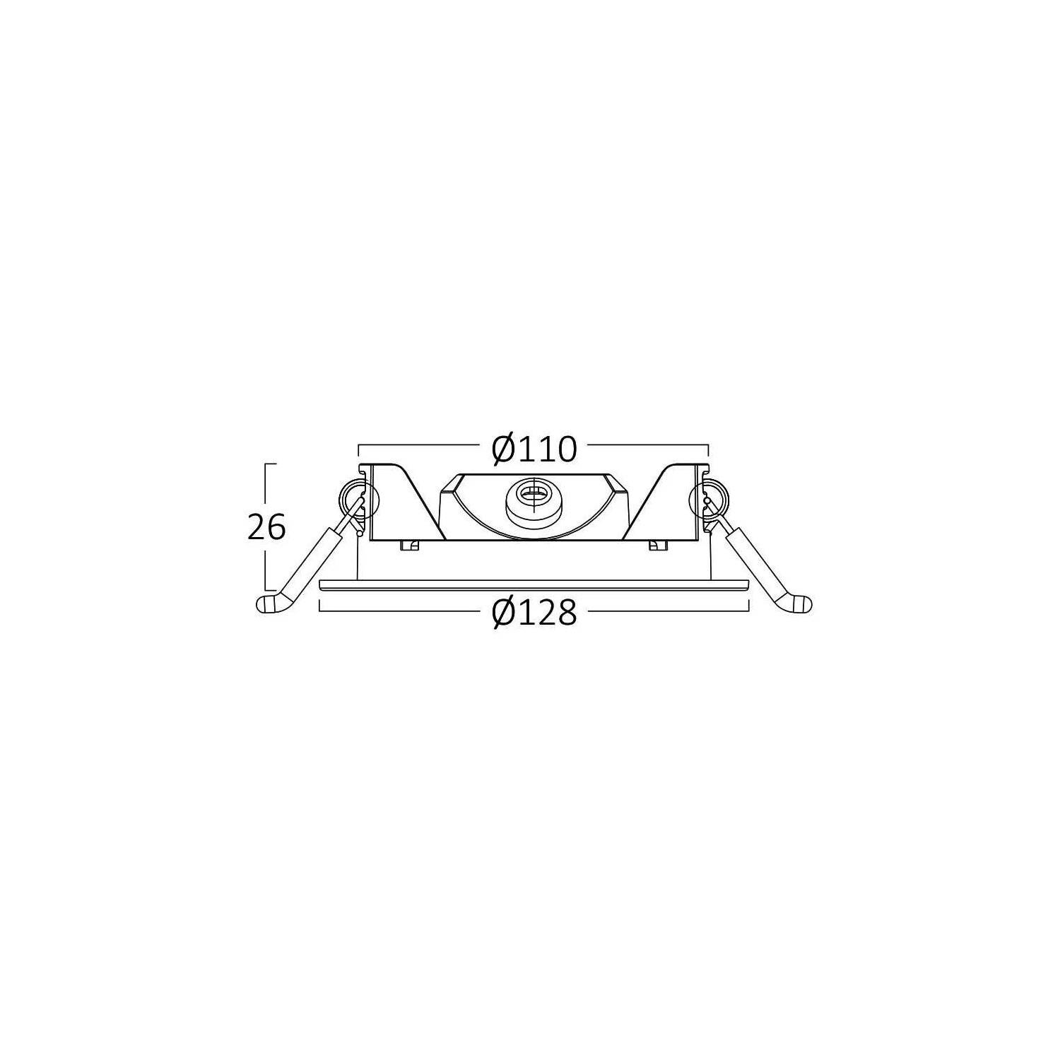 LED Panel Einbauleuchte rund 6 Watt | Dimmbar | Ø 11 cm | schwarz warmweiß (3000 K)