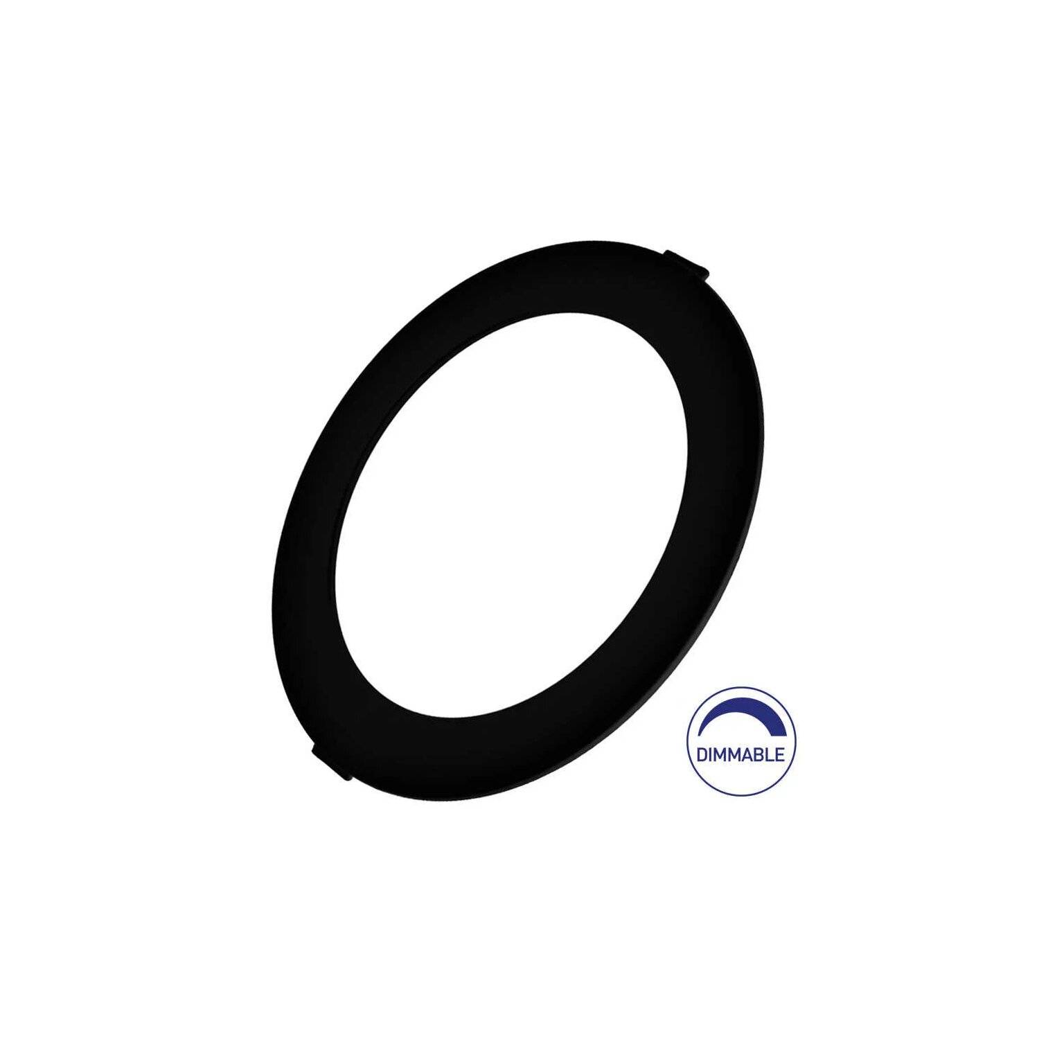 LED Panel Einbauleuchte rund 18W | Dimmbar | IP40 Ø 20,5 cm (deckenausschnitt) | schwarz neutralweiß (4000 K)