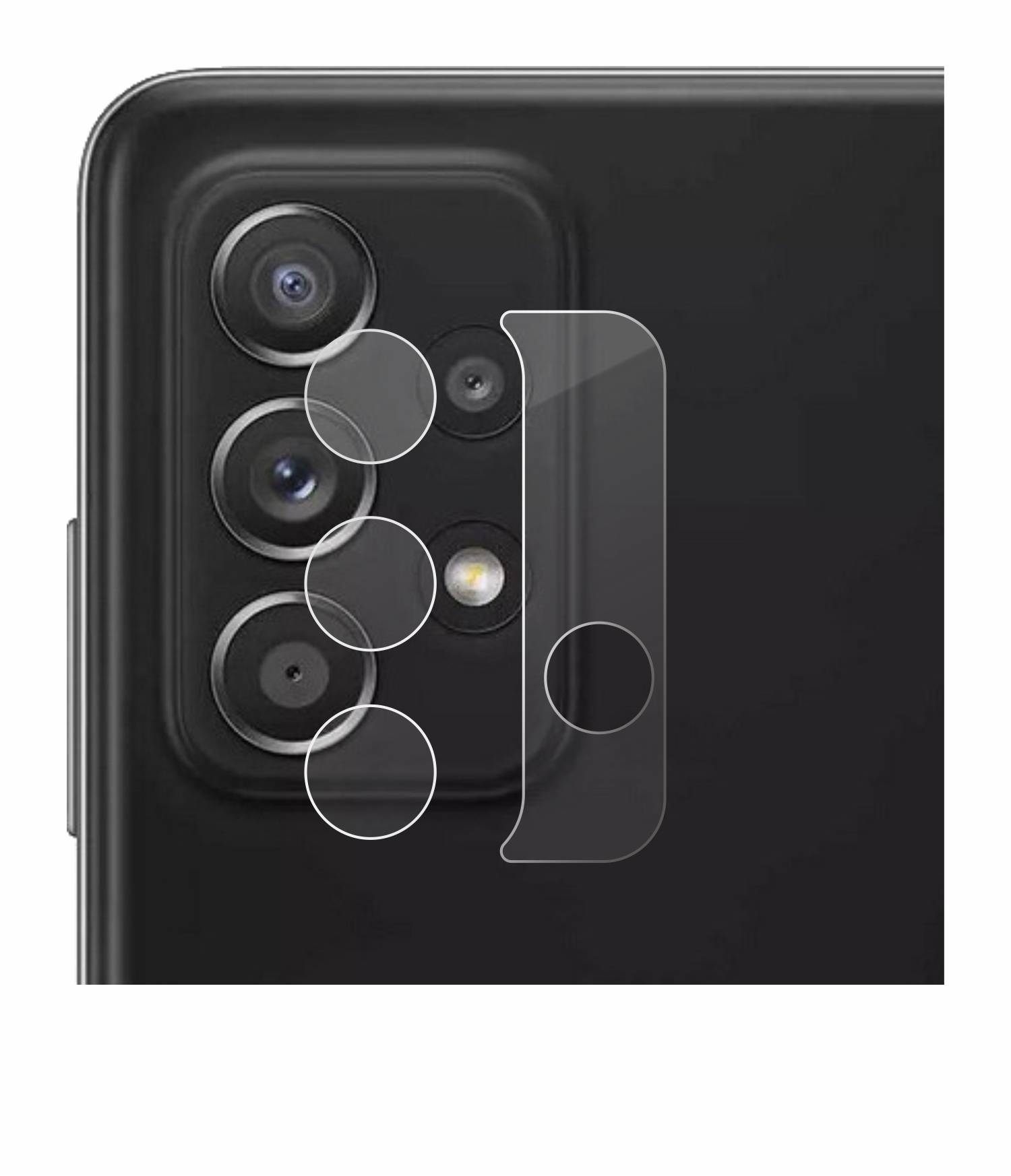 BROTECT AirGlass Flexible Schutz Glas Folie für Samsung Galaxy A52 5G (NUR Kameraschutz) Klar Transparent