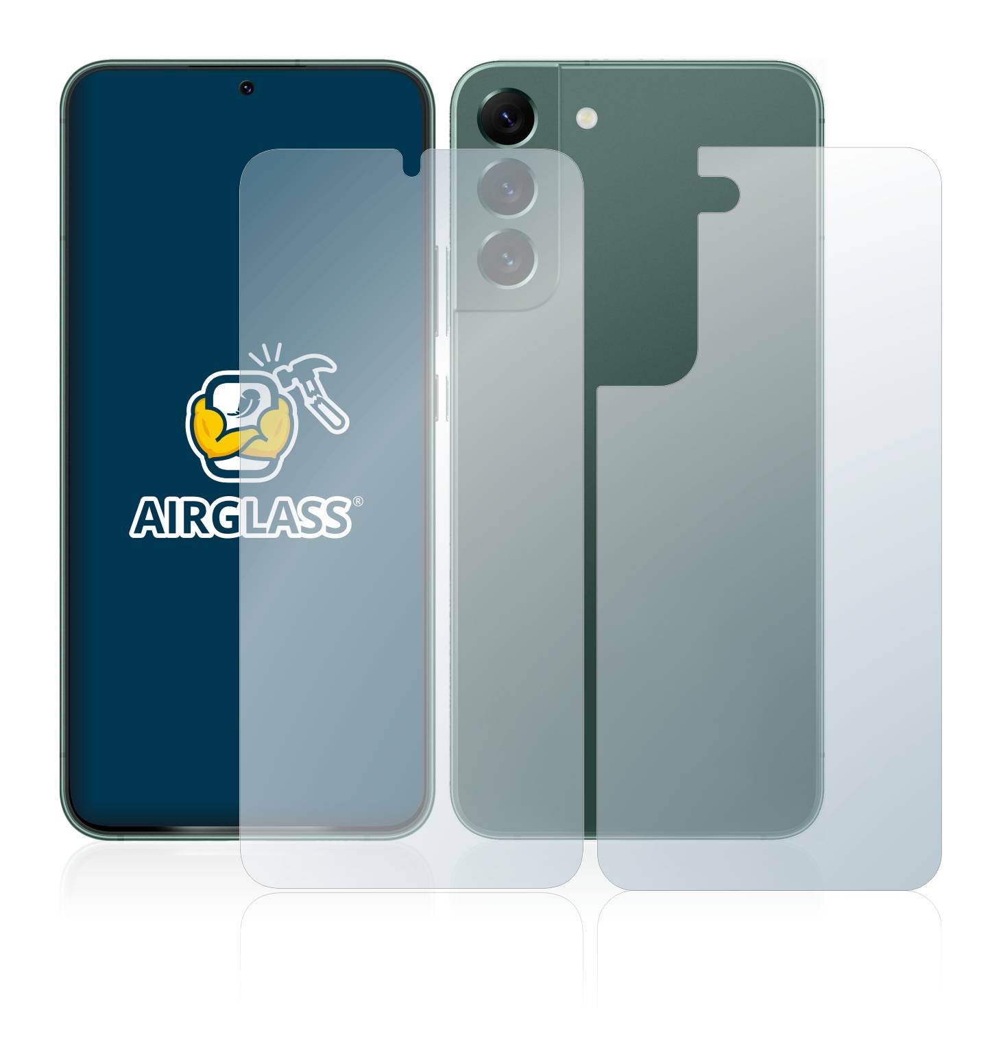 BROTECT AirGlass Flexible Schutz Glas Folie für Samsung Galaxy S22 Plus 5G (Display+Rückseite) Klar Transparent