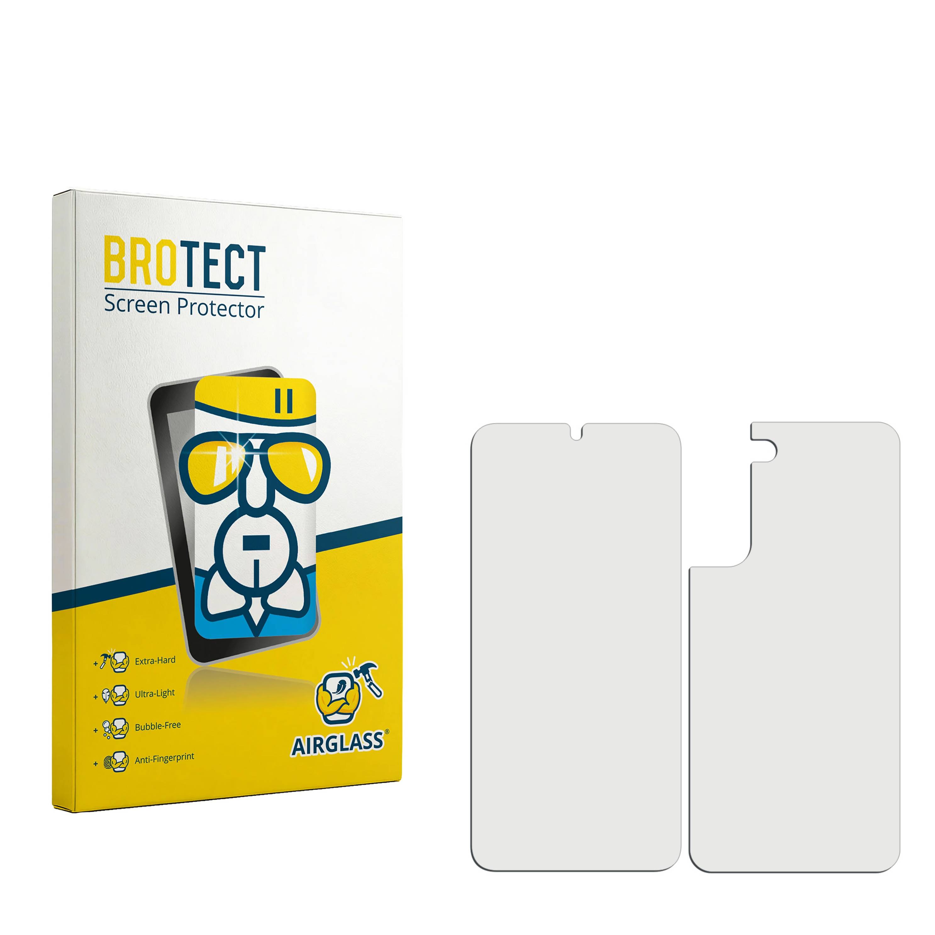 BROTECT AirGlass Flexible Schutz Glas Folie für Samsung Galaxy S22 Plus 5G (Display+Rückseite) Klar Transparent