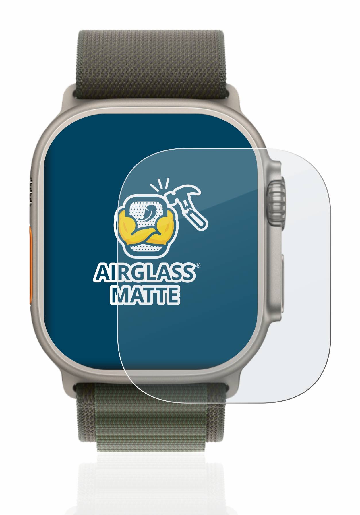 BROTECT AirGlass Flexible Schutz Glas Folie für Apple Watch Ultra / Ultra 2 Matt Entspiegelt