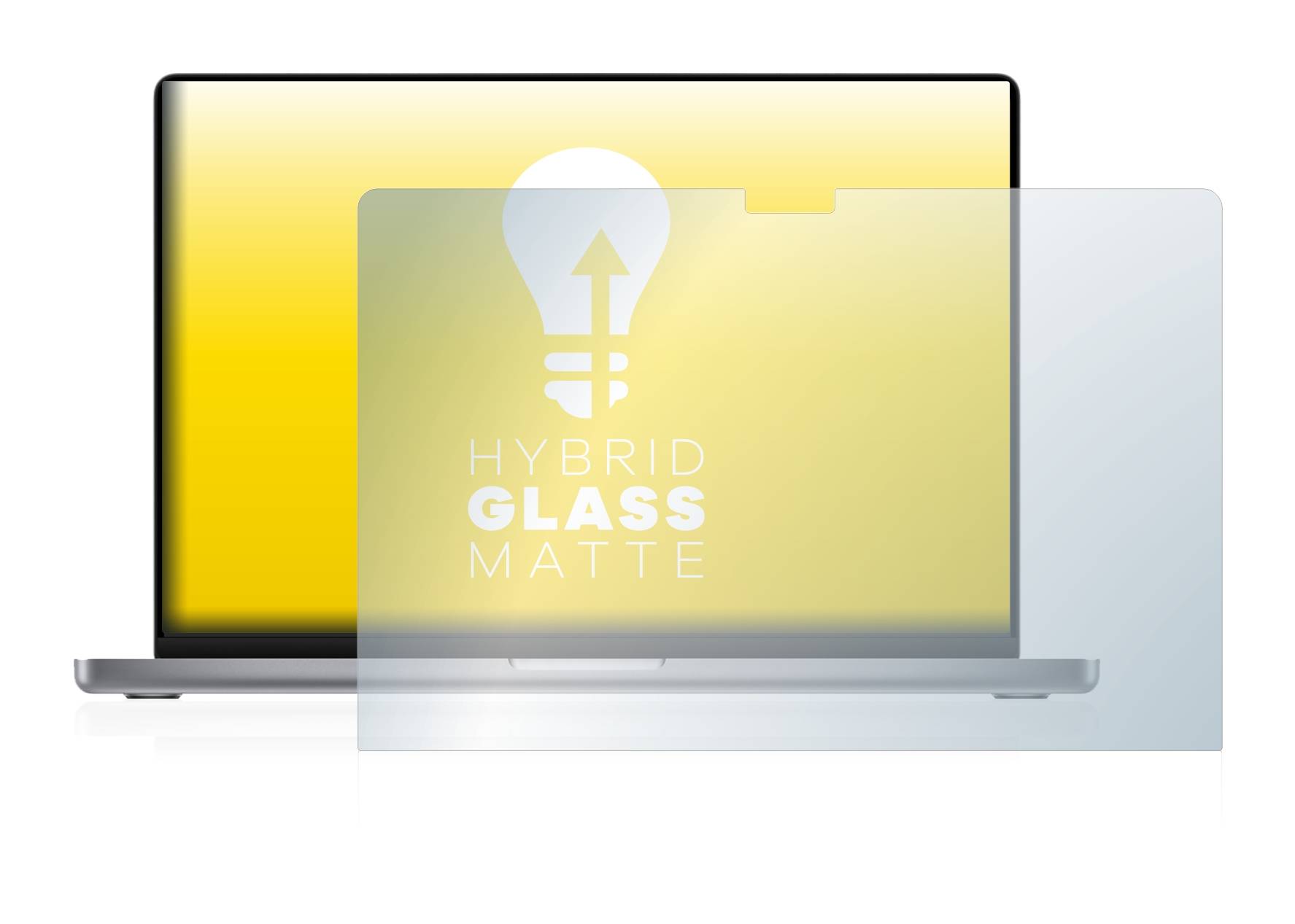 upscreen Flexible Schutz Glas Folie für Apple MacBook Pro 16" 2021 Schutzglas 9H Hybridglas Matt Entspiegelt