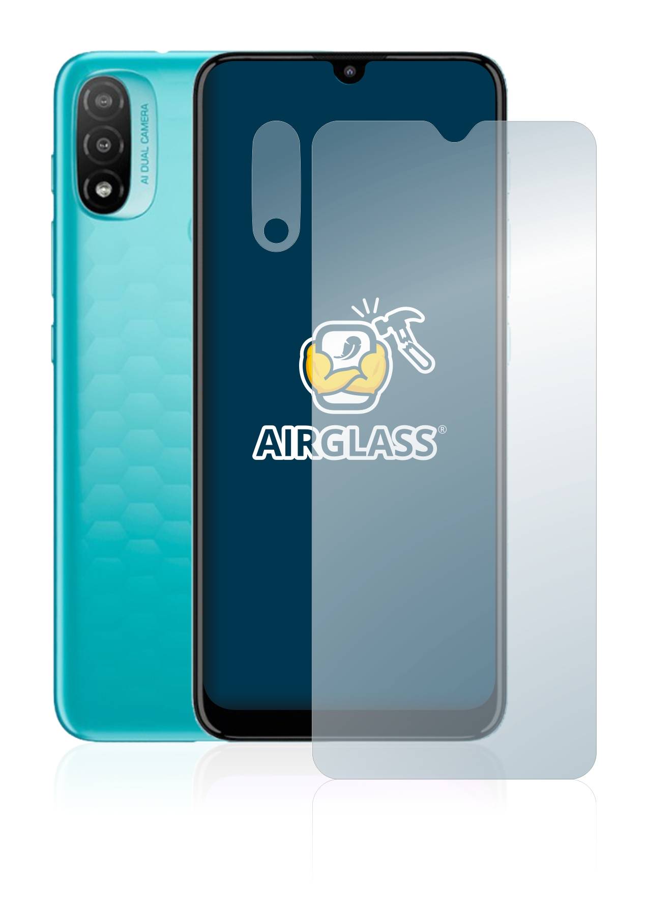 BROTECT AirGlass Flexible Schutz Glas Folie für Motorola Moto E20 (Display+Kamera) Klar Transparent