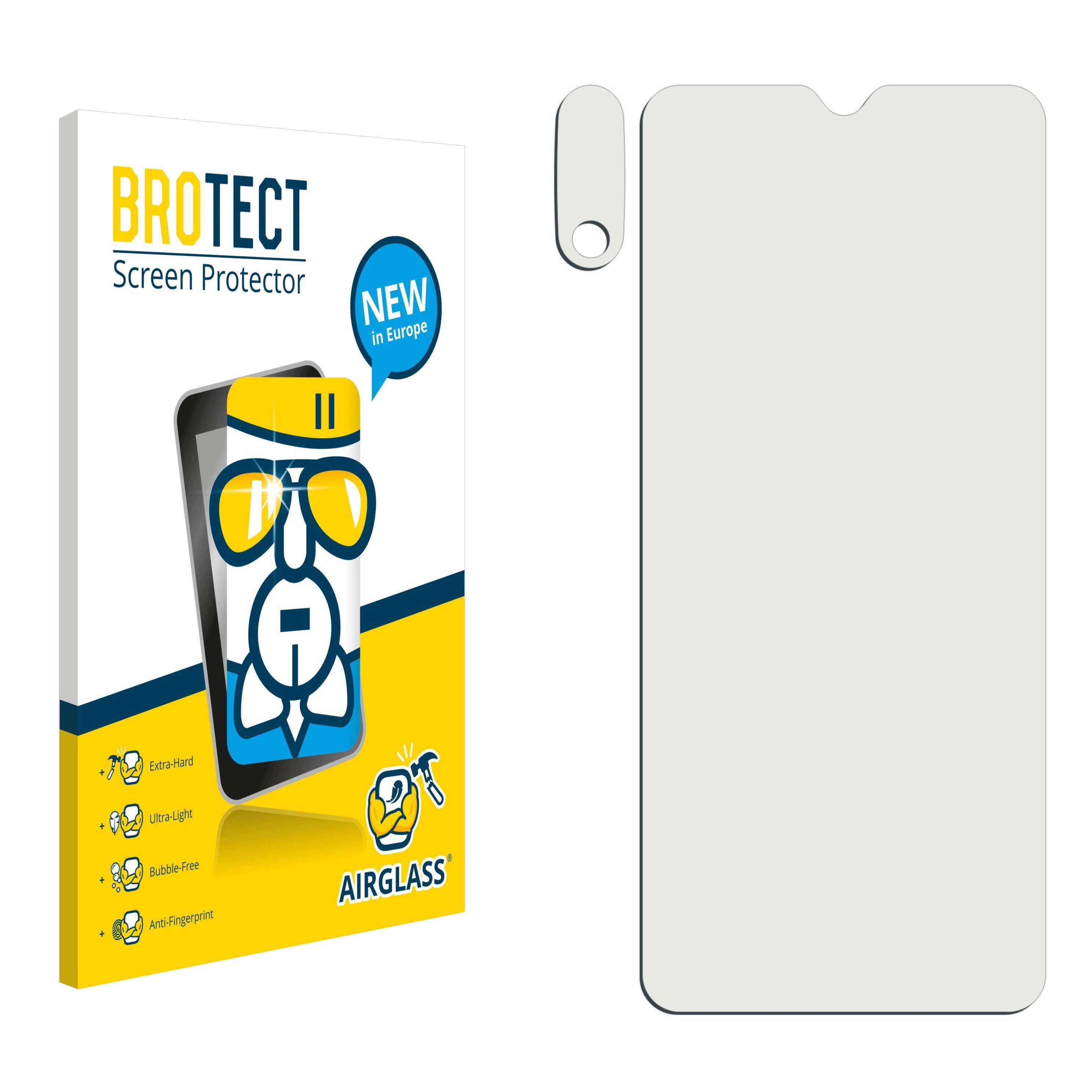 BROTECT AirGlass Flexible Schutz Glas Folie für Motorola Moto E20 (Display+Kamera) Klar Transparent