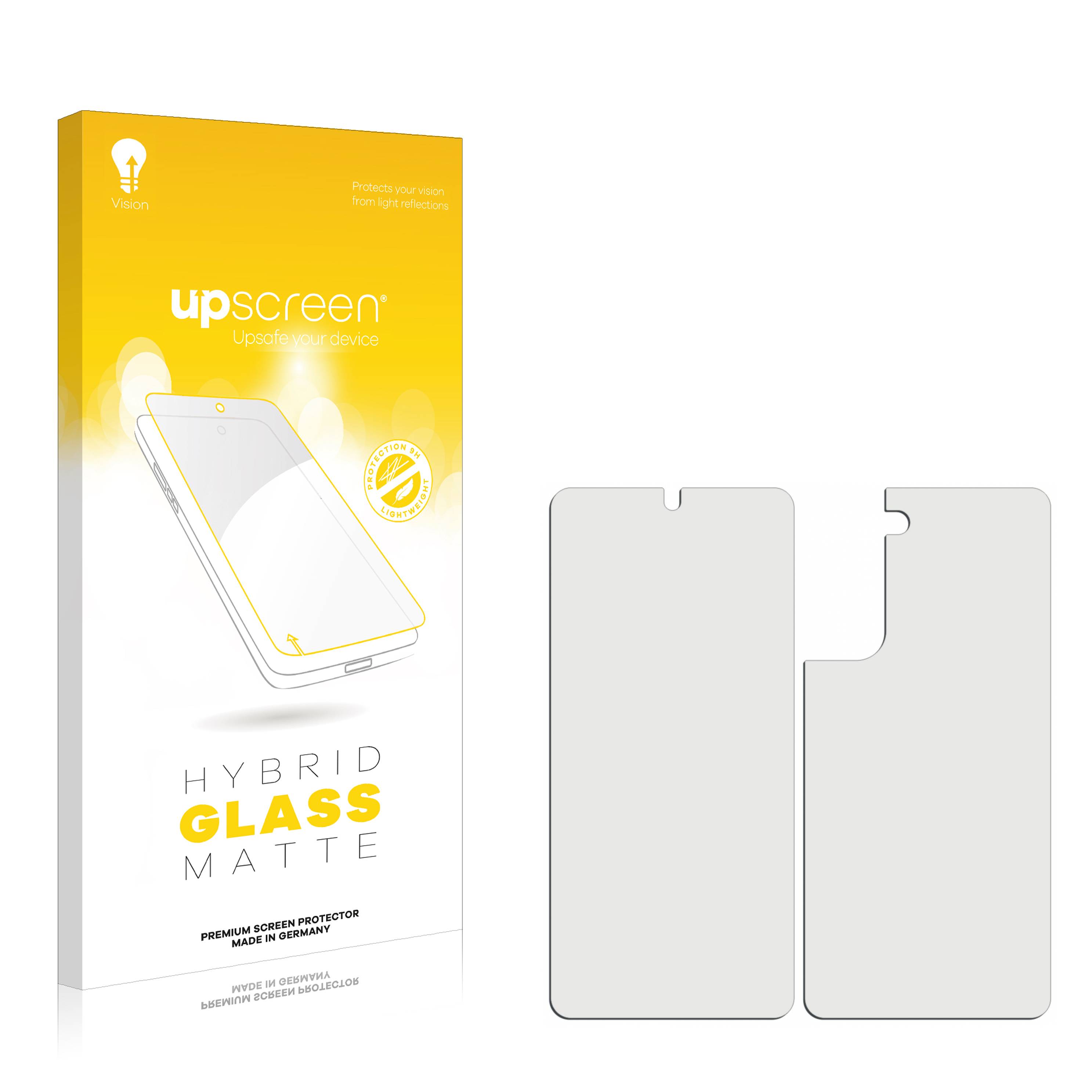 upscreen Flexible Schutz Glas Folie für Samsung Galaxy S21 FE 5G (Display+Rückseite) Schutzglas 9H Hybridglas Matt E