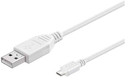 Goobay 96191 USB A auf Micro USB B Kabel / 480 Mbits Ladekabel USB 2.0 zu Micro USB Stecker Adapterkabel / Weiß / 0,3m