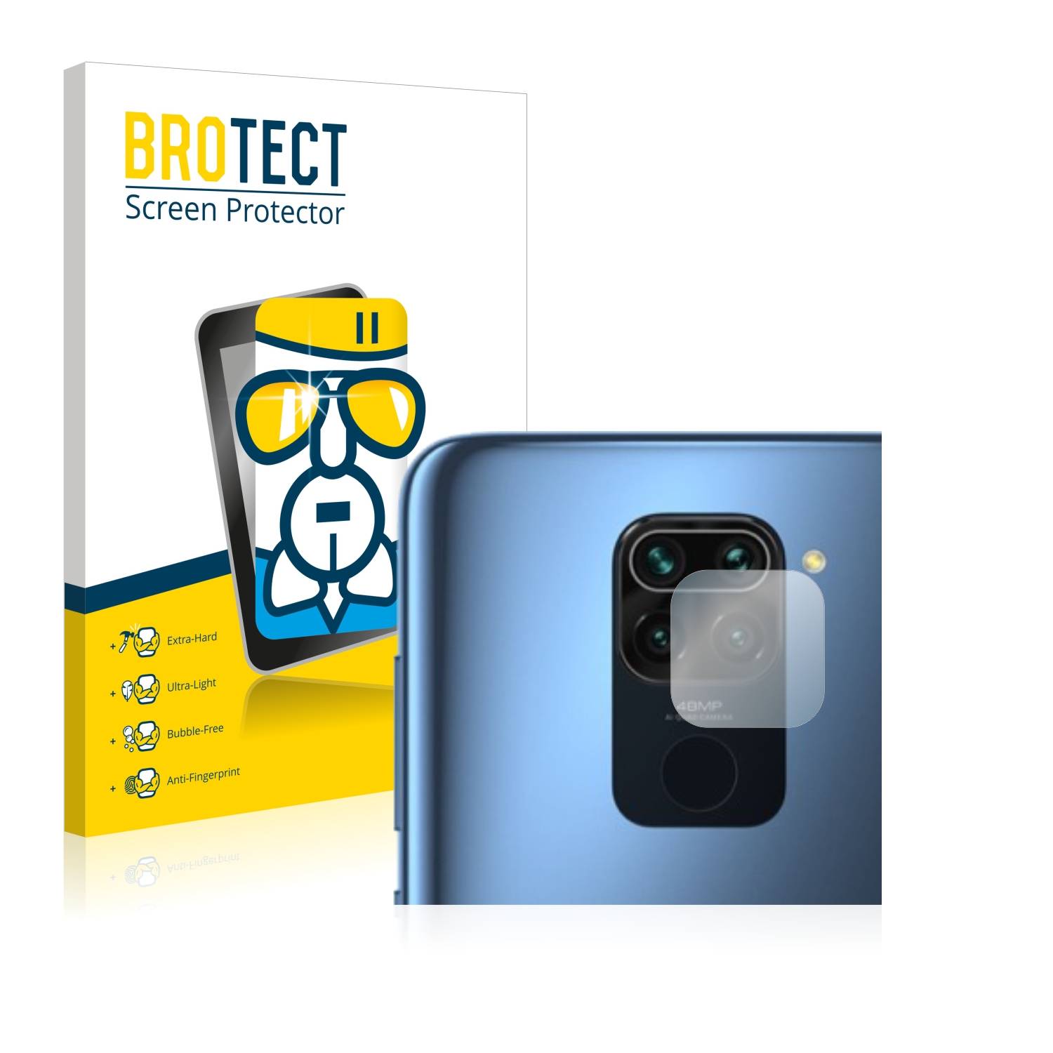 BROTECT AirGlass Flexible Schutz Glas Folie für Xiaomi Redmi Note 9 (NUR Kameraschutz) Klar Transparent