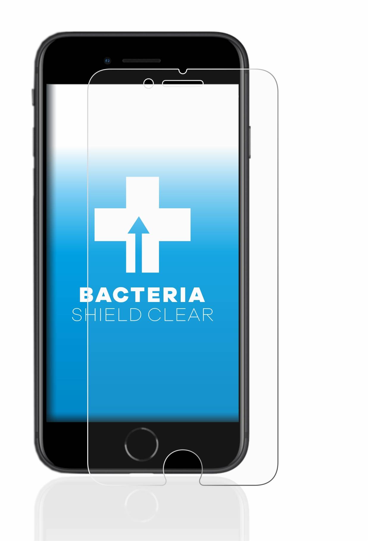 upscreen Schutzfolie für Apple iPhone SE 2 / SE 3 Antibakterielle Folie Klar Anti-Kratzer