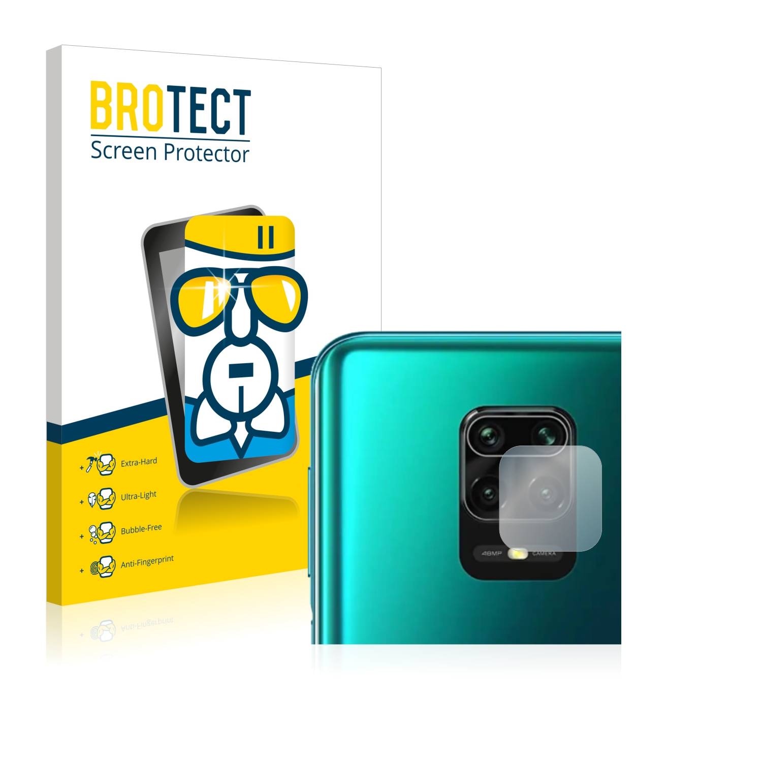 BROTECT AirGlass Flexible Schutz Glas Folie für Xiaomi Redmi Note 9S / 9 Pro (NUR Kamera) Klar Transparent
