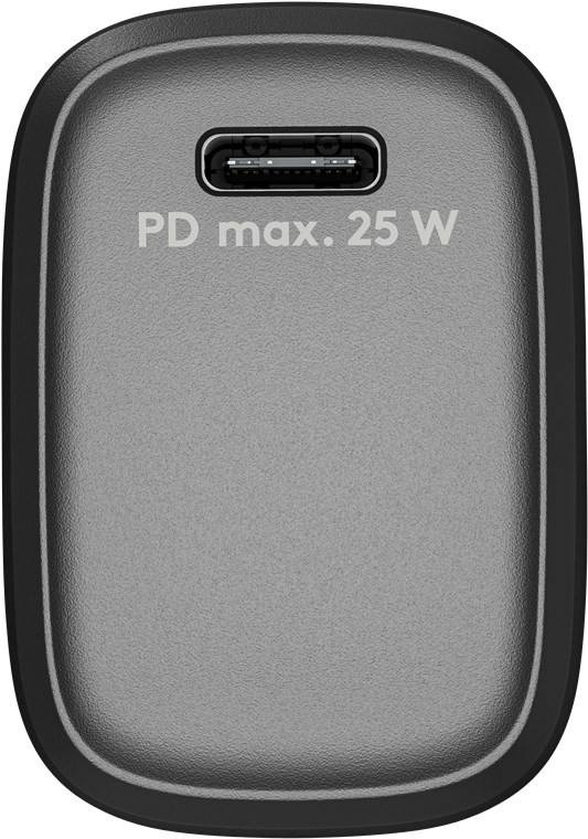 Goobay 65367 USB-C Netzteil 25W Power Delivery Charger / Universal Ladegerät Handy Tablet / Mini USB-C Adapter / Schwarz
