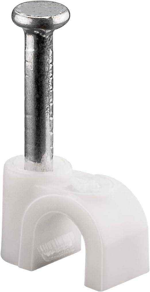 goobay 17084 Kabelschelle zur Kabel Befestigung / 14mm Durchmesser Kabelklemme mit Nagel Rundschelle / 100 Stück / Weiß