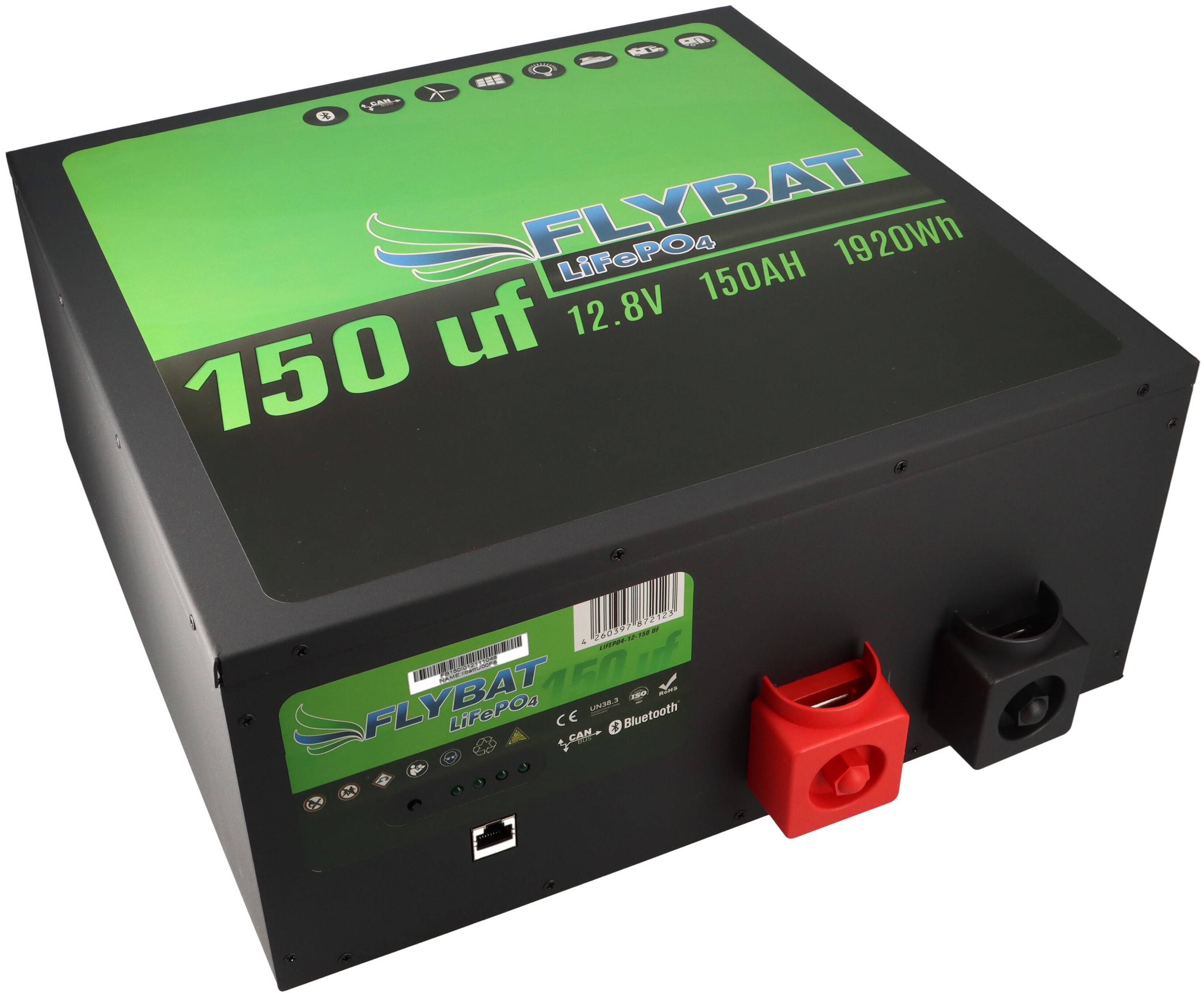 FLYBAT LiFePO4 Akku 150uf (12,8V) 150Ah Untersitz inkl. Bluetooth und CanBus