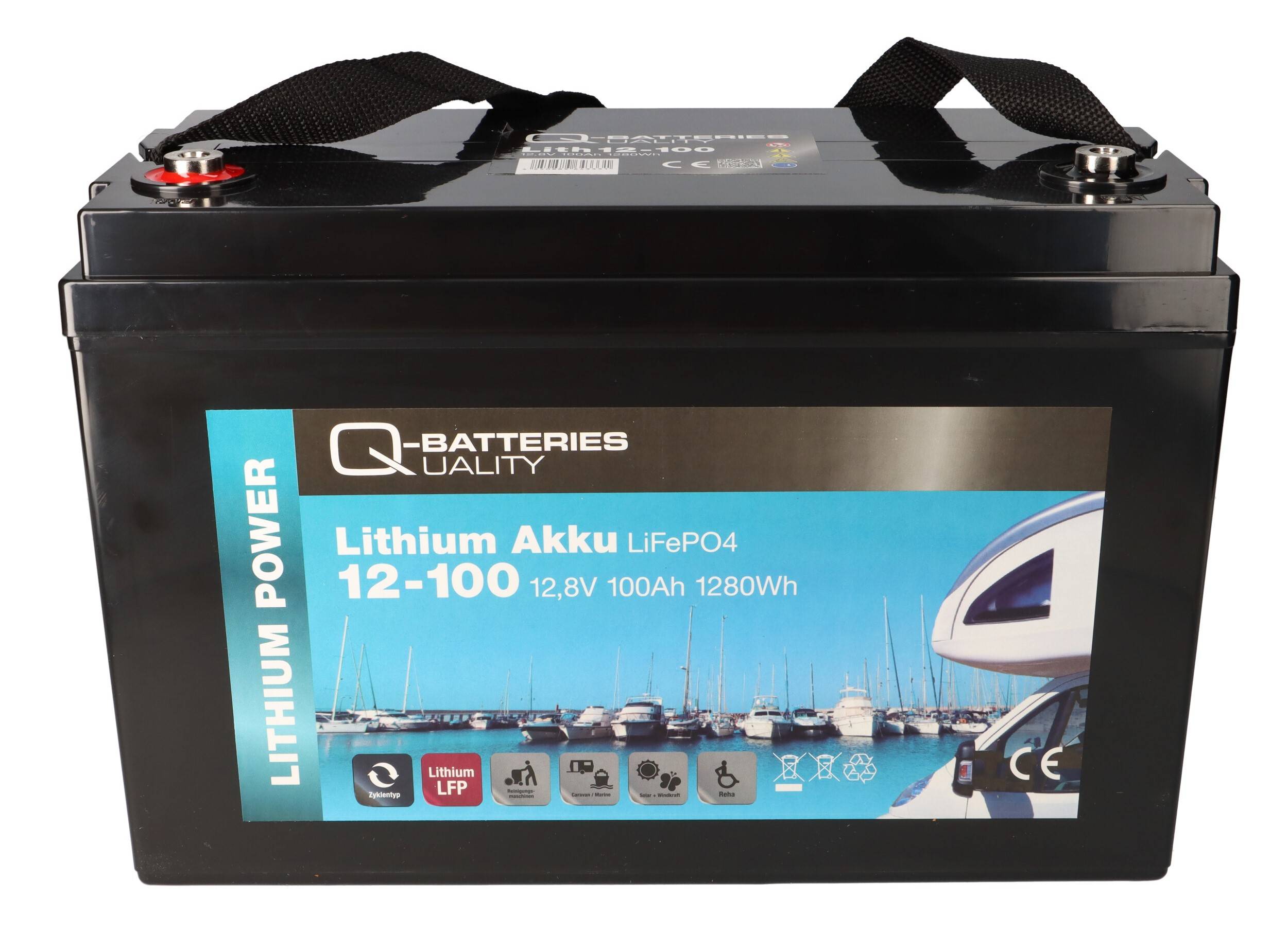 Q-Batteries LiFePO4 Akku 12-100 12,8V 100Ah 1280Wh mit Bluetooth