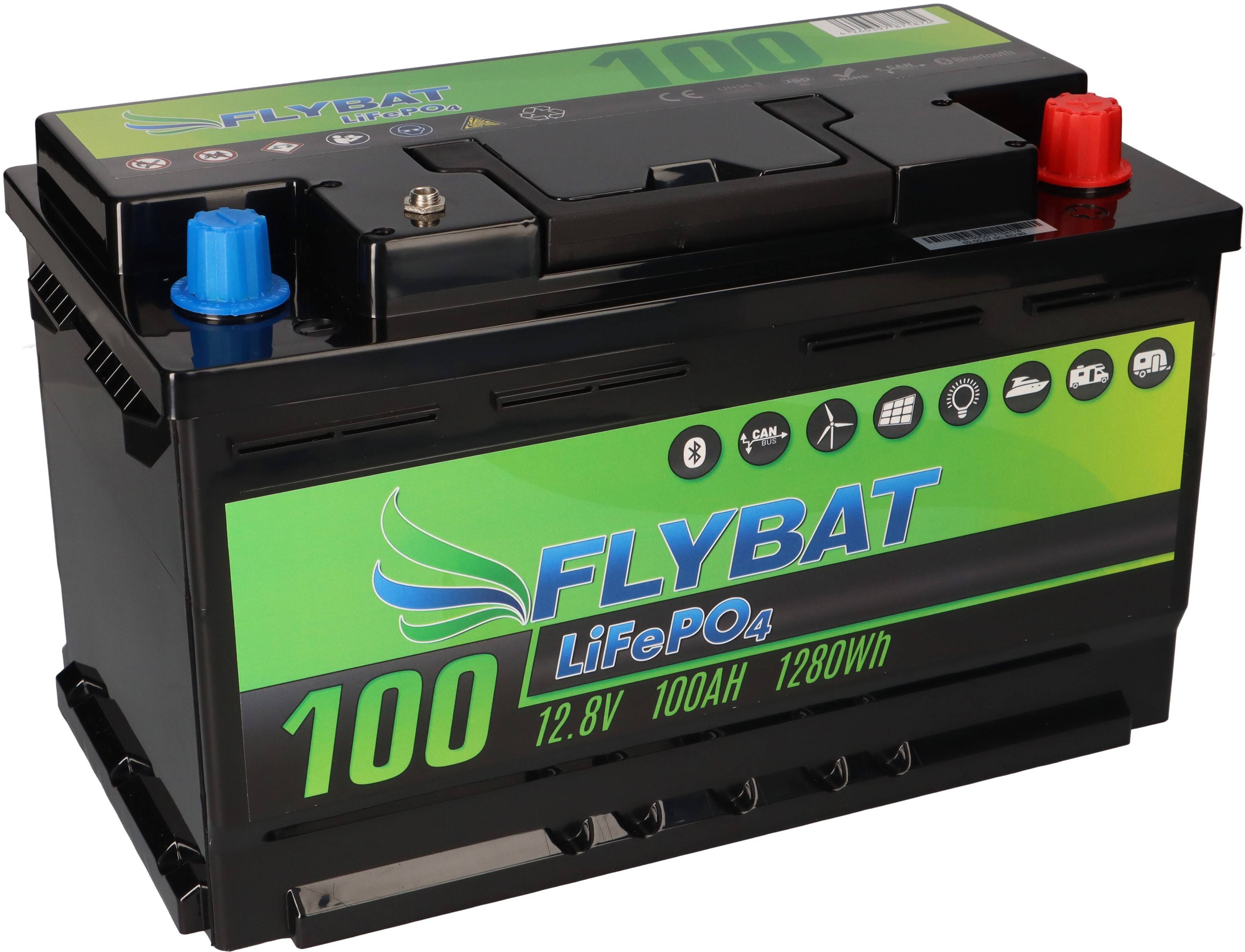 FLYBAT LiFePO4 Akku 12V (12,8V) 100Ah DIN inkl. Bluetooth und CanBus